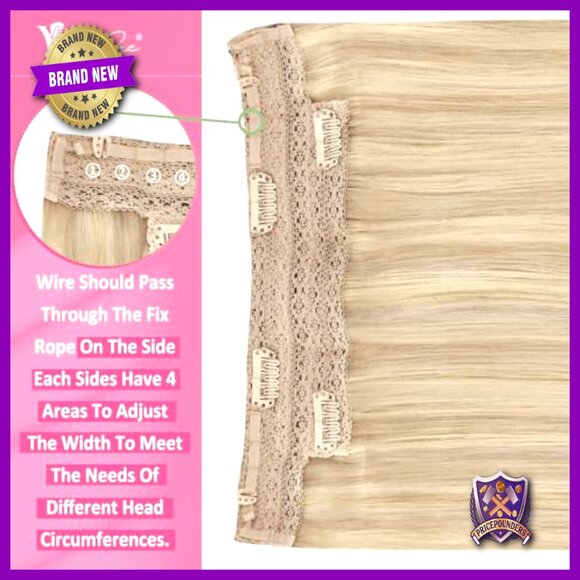 18 Inch Real Human Hair Extensions Large Weight Wire Clip Ins main image 4